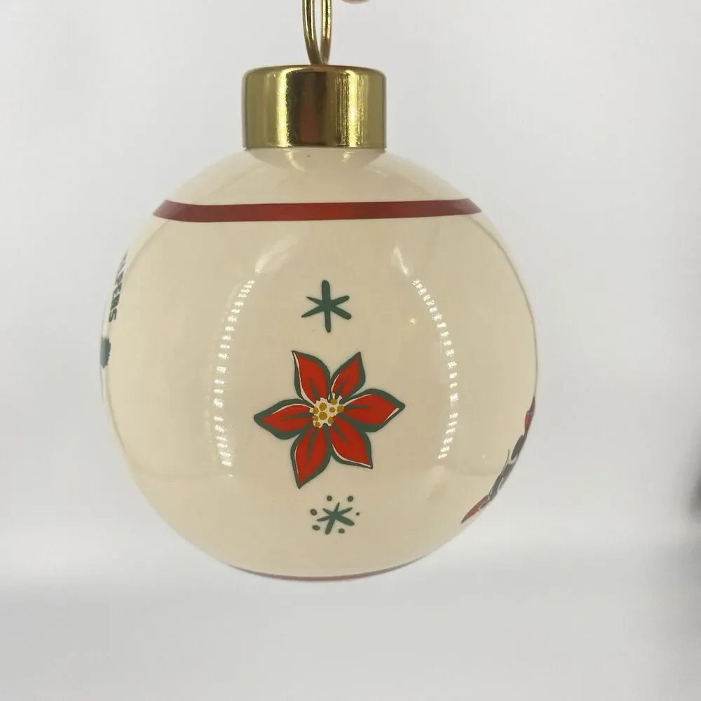 Disney Mickey Minnie Chip ’n Dale Christmas Ceramic Ball Ornament